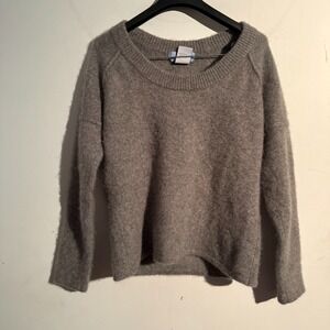 U-Knit Cashmere Sweater Large Gray Quiet Luxury Minimalist Soft Feminine
